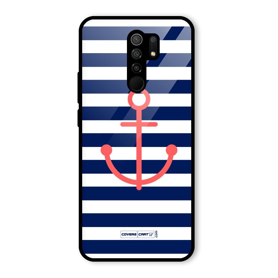 Anchor Stripes Glass Back Case for Poco M2
