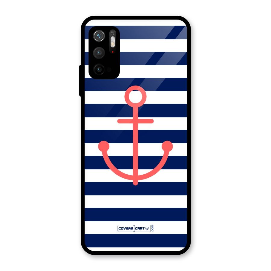 Anchor Stripes Glass Back Case for Poco M3 Pro 5G