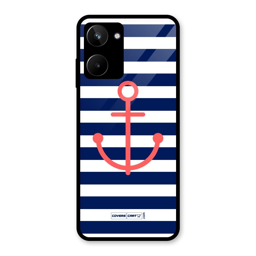 Anchor Stripes Glass Back Case for Realme 10