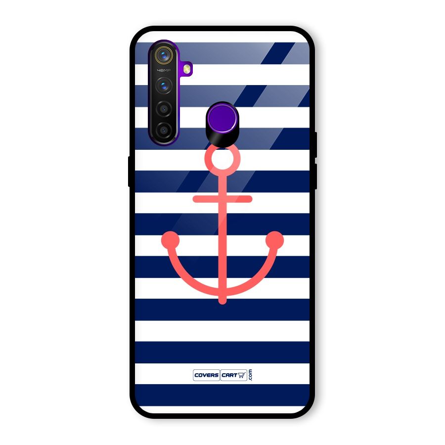 Anchor Stripes Glass Back Case for Realme 5 Pro
