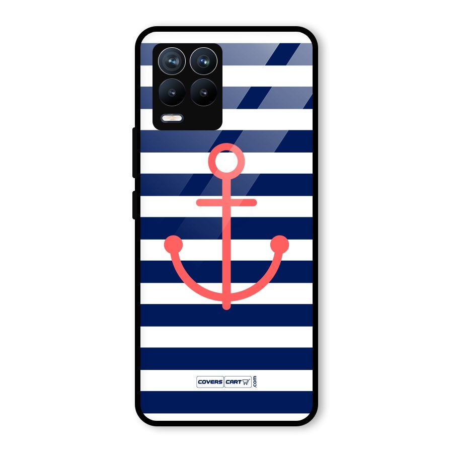Anchor Stripes Glass Back Case for Realme 8 Pro