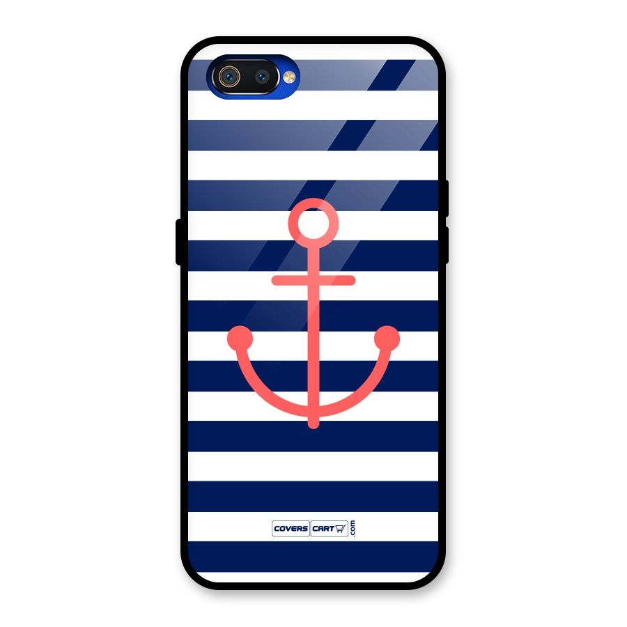 Anchor Stripes Glass Back Case for Realme C2