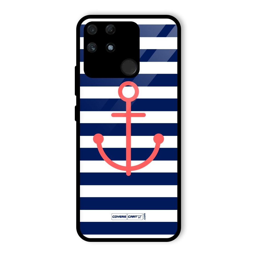 Anchor Stripes Glass Back Case for Realme Narzo 50A