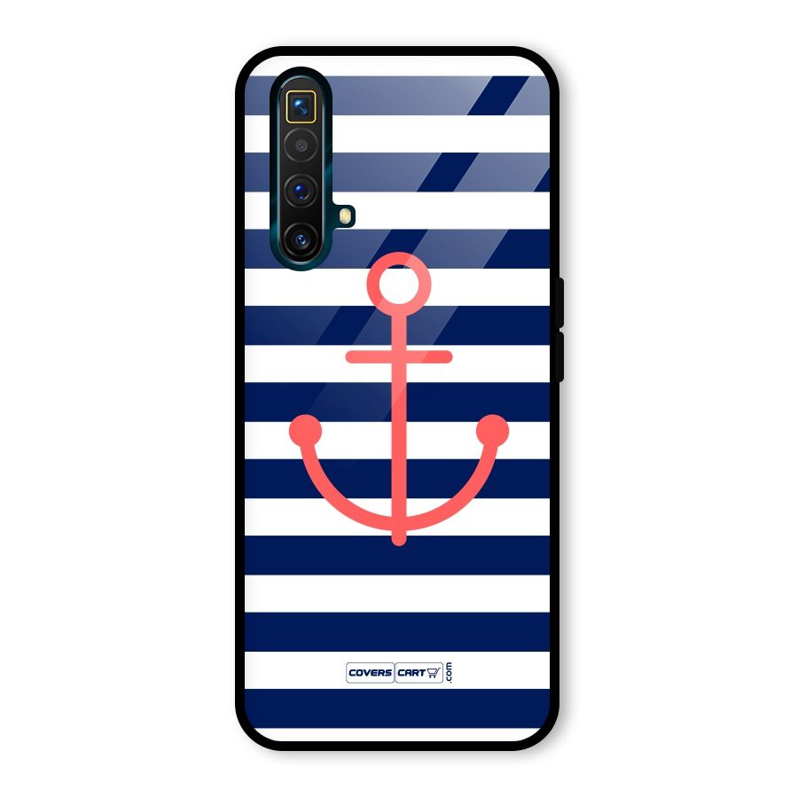 Anchor Stripes Glass Back Case for Realme X3