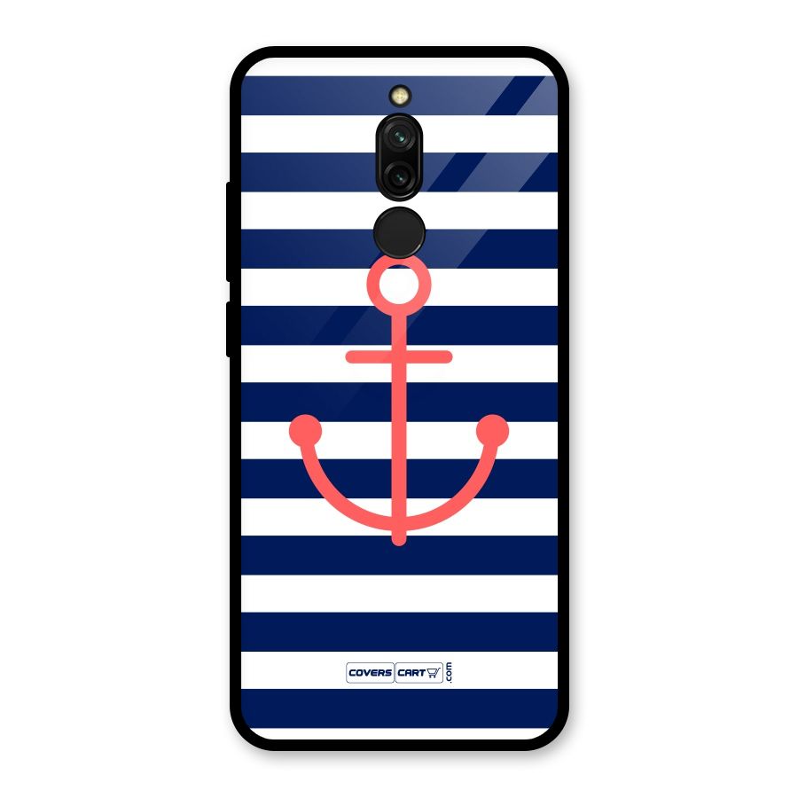 Anchor Stripes Glass Back Case for Redmi 8