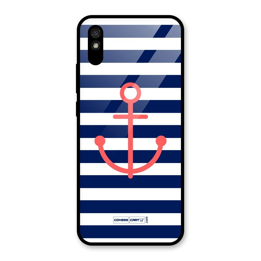 Anchor Stripes Glass Back Case for Redmi 9i