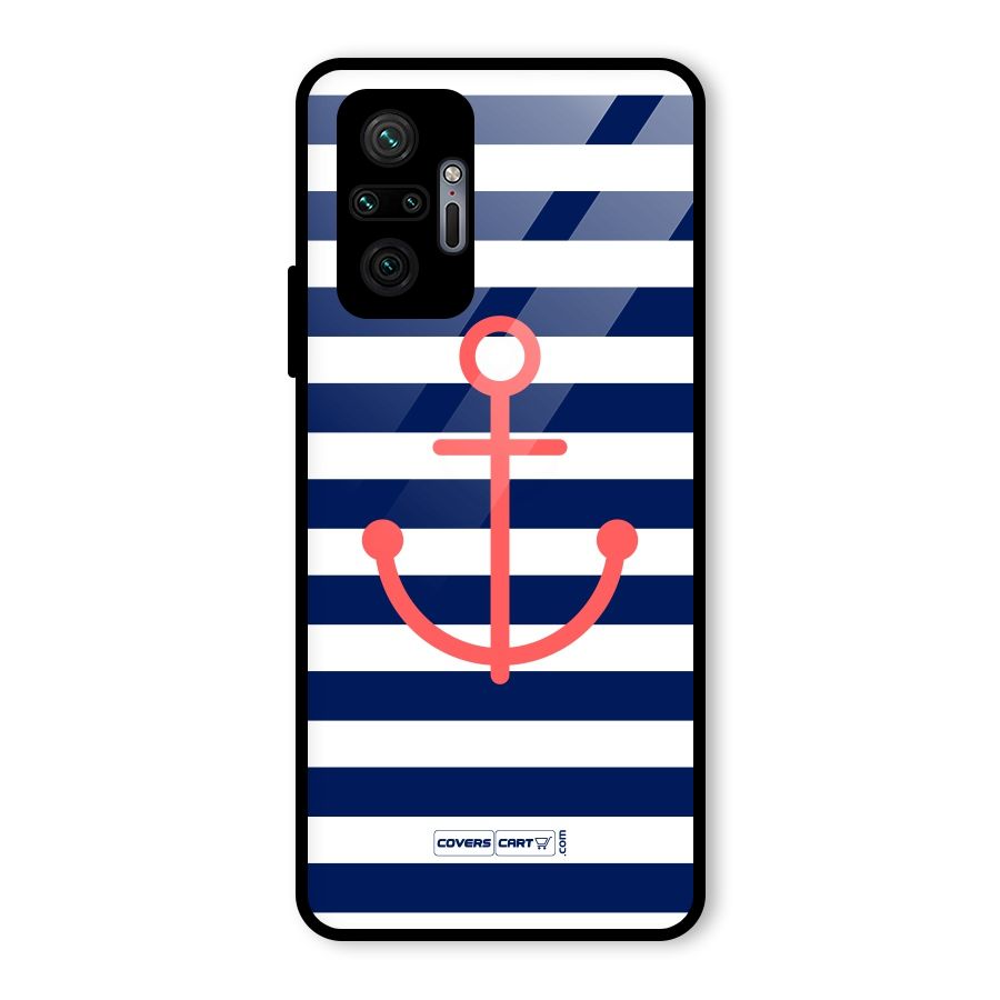 Anchor Stripes Glass Back Case for Redmi Note 10 Pro