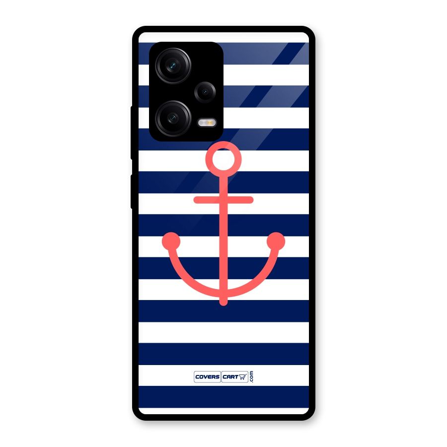 Anchor Stripes Glass Back Case for Redmi Note 12 Pro