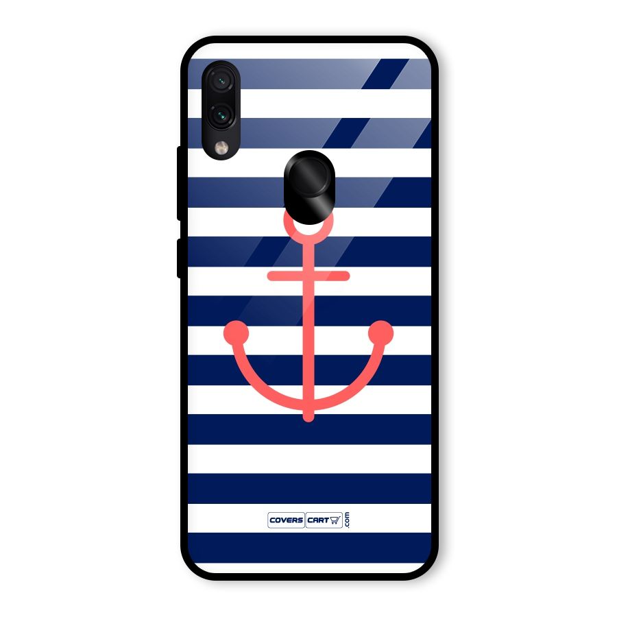 Anchor Stripes Glass Back Case for Redmi Note 7