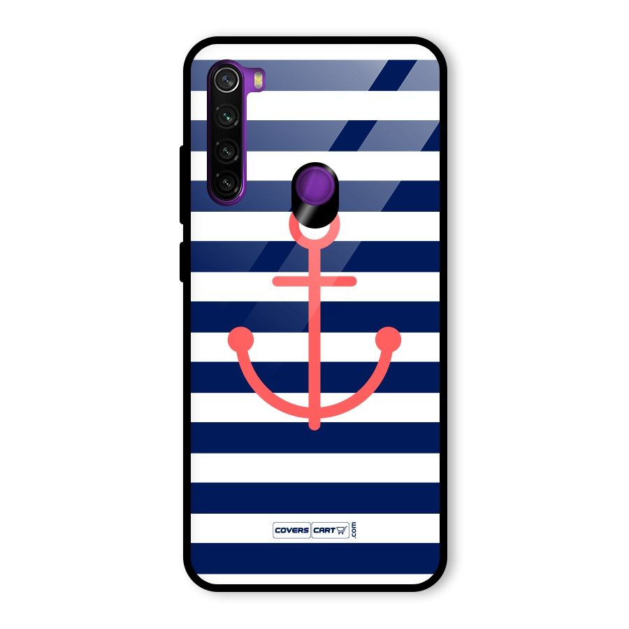 Anchor Stripes Glass Back Case for Redmi Note 8