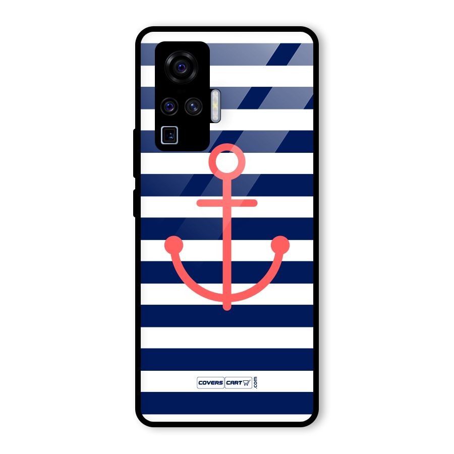 Anchor Stripes Glass Back Case for Vivo X50 Pro