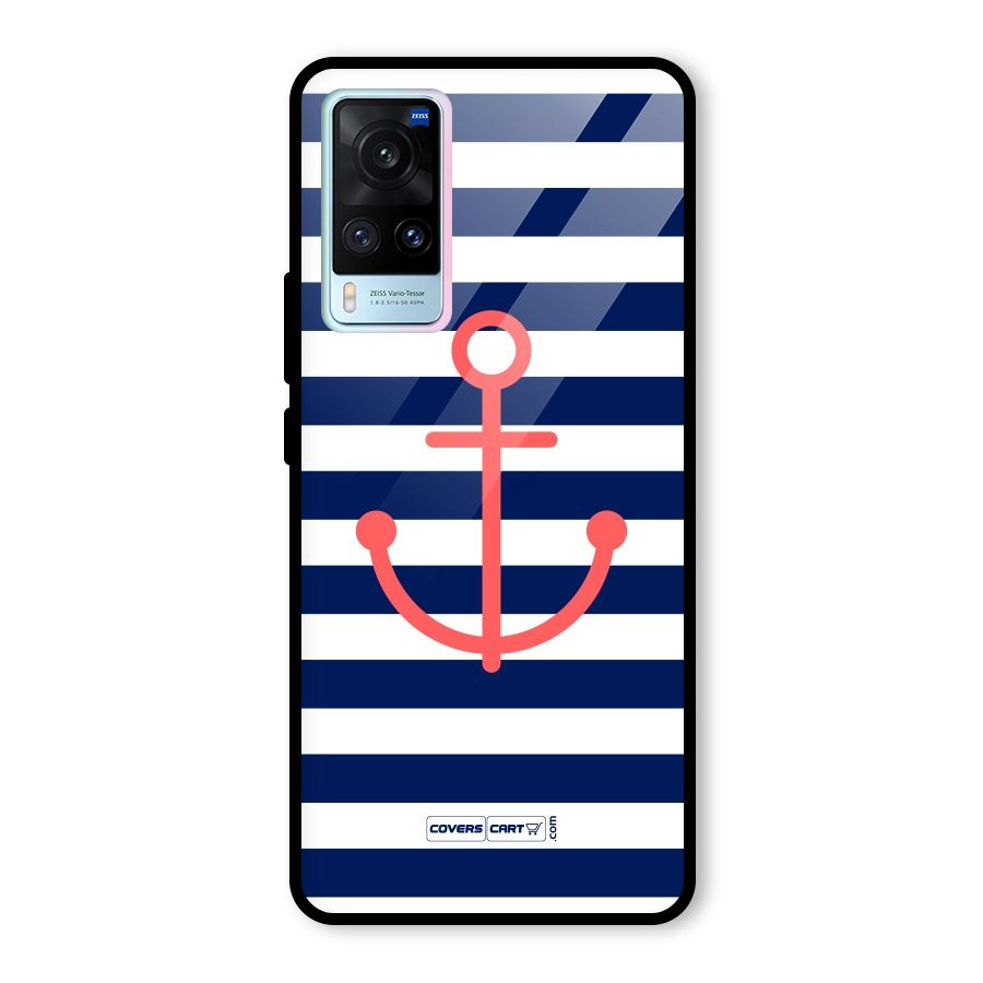 Anchor Stripes Glass Back Case for Vivo X60