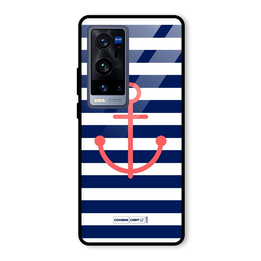Anchor Stripes Glass Back Case for Vivo X60 Pro Plus