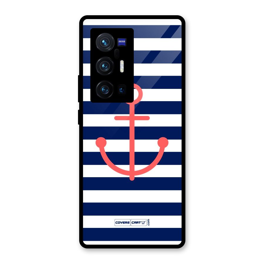 Anchor Stripes Glass Back Case for Vivo X70 Pro Plus