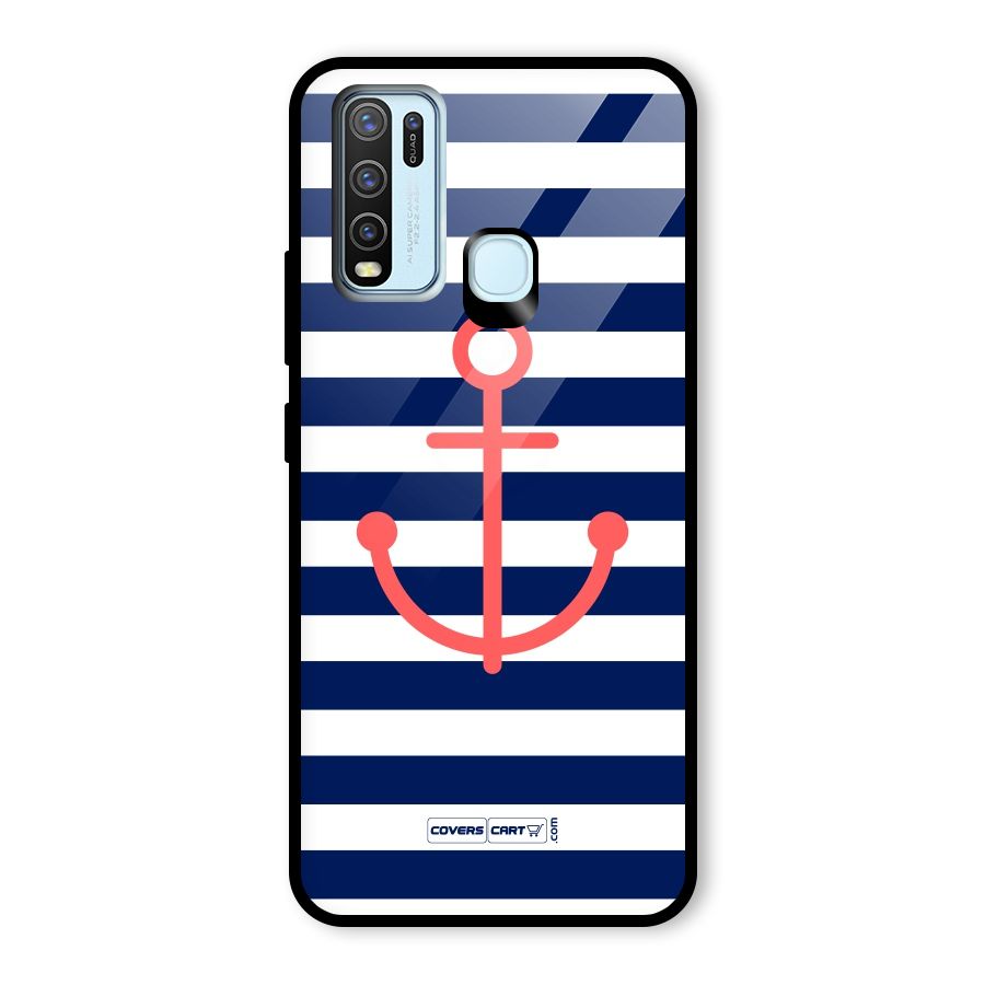 Anchor Stripes Glass Back Case for Vivo Y30