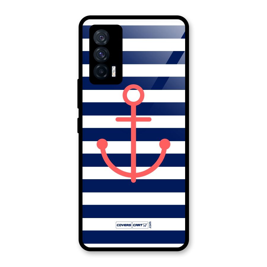 Anchor Stripes Glass Back Case for Vivo iQOO 7 5G