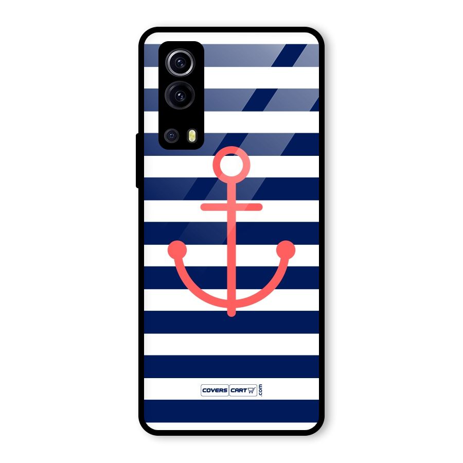 Anchor Stripes Glass Back Case for Vivo iQOO Z3