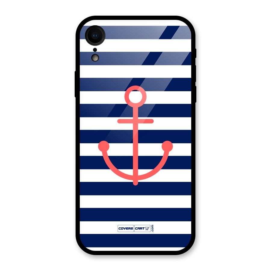 Anchor Stripes Glass Back Case for XR