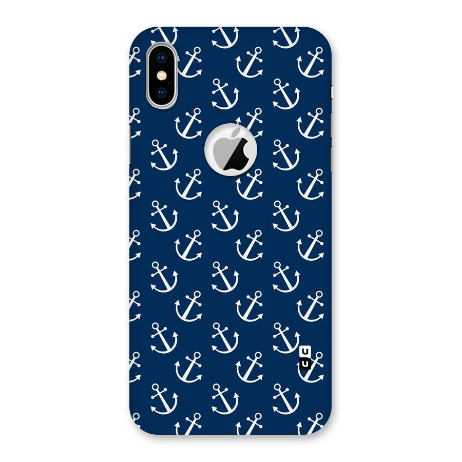 Anchor Zig Pattern Back Case for iPhone X Logo Cut