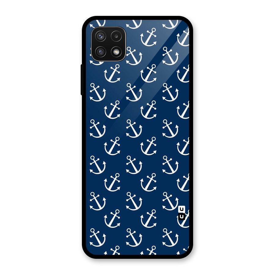 Anchor Zig Pattern Glass Back Case for Galaxy A22 5G