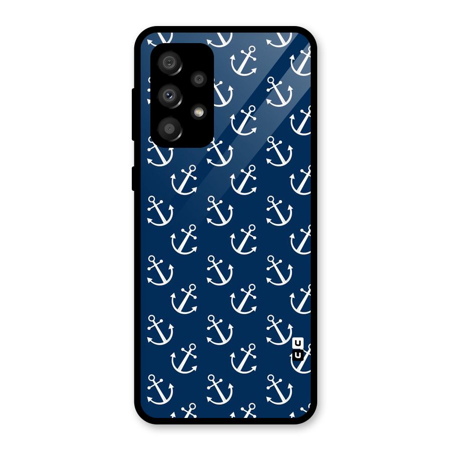 Anchor Zig Pattern Glass Back Case for Galaxy A32