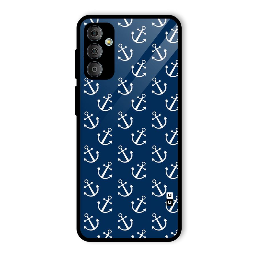 Anchor Zig Pattern Glass Back Case for Galaxy F23