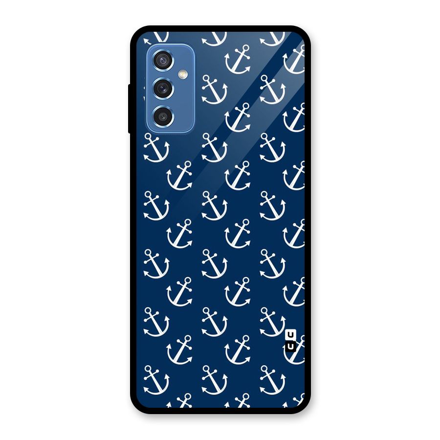 Anchor Zig Pattern Glass Back Case for Galaxy M52 5G