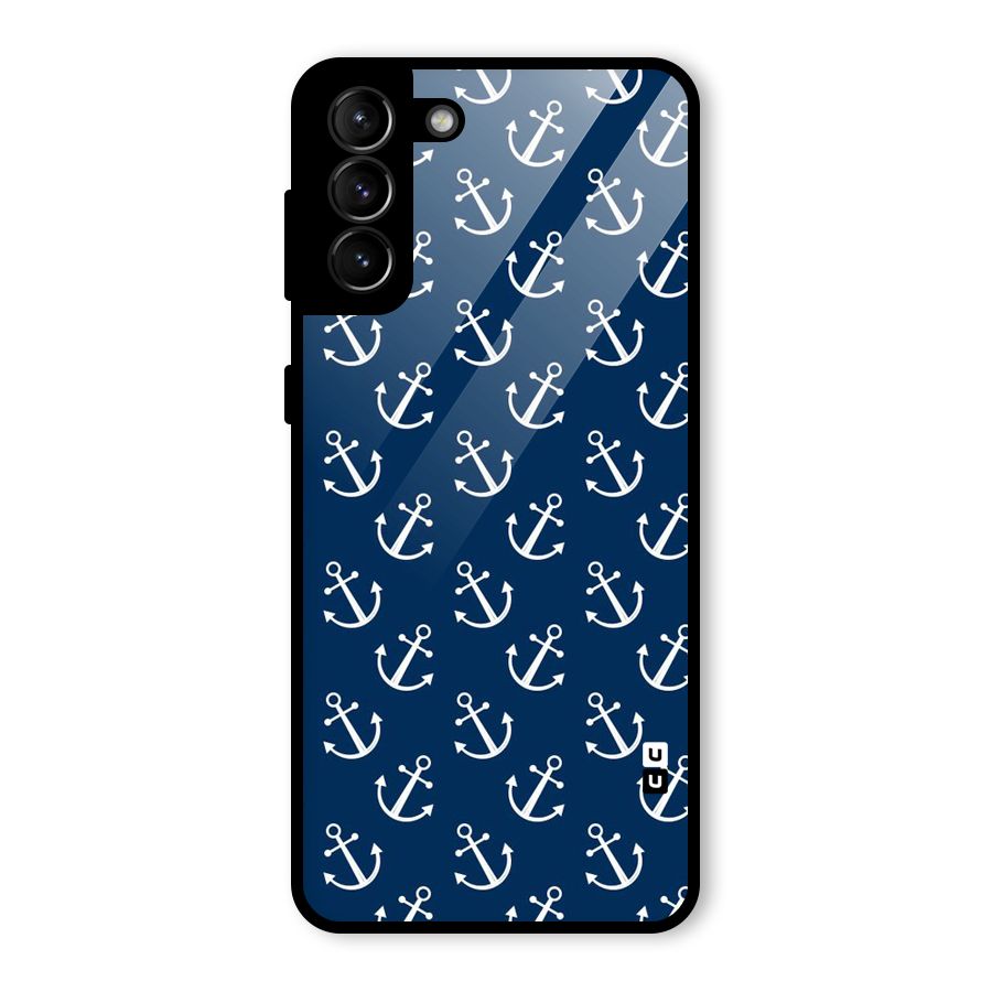 Anchor Zig Pattern Glass Back Case for Galaxy S21 Plus