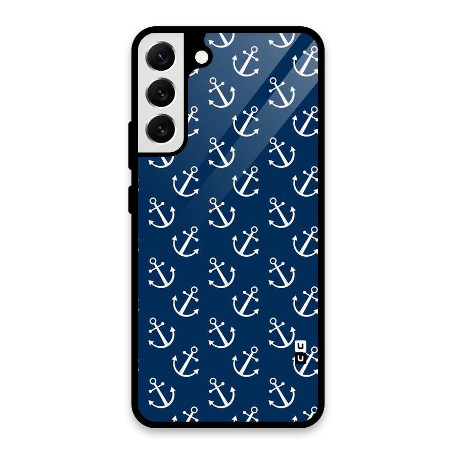 Anchor Zig Pattern Glass Back Case for Galaxy S22 Plus 5G
