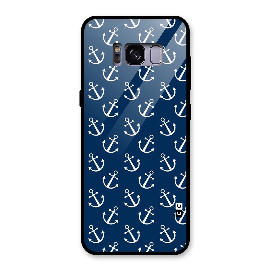 Anchor Zig Pattern Glass Back Case for Galaxy S8