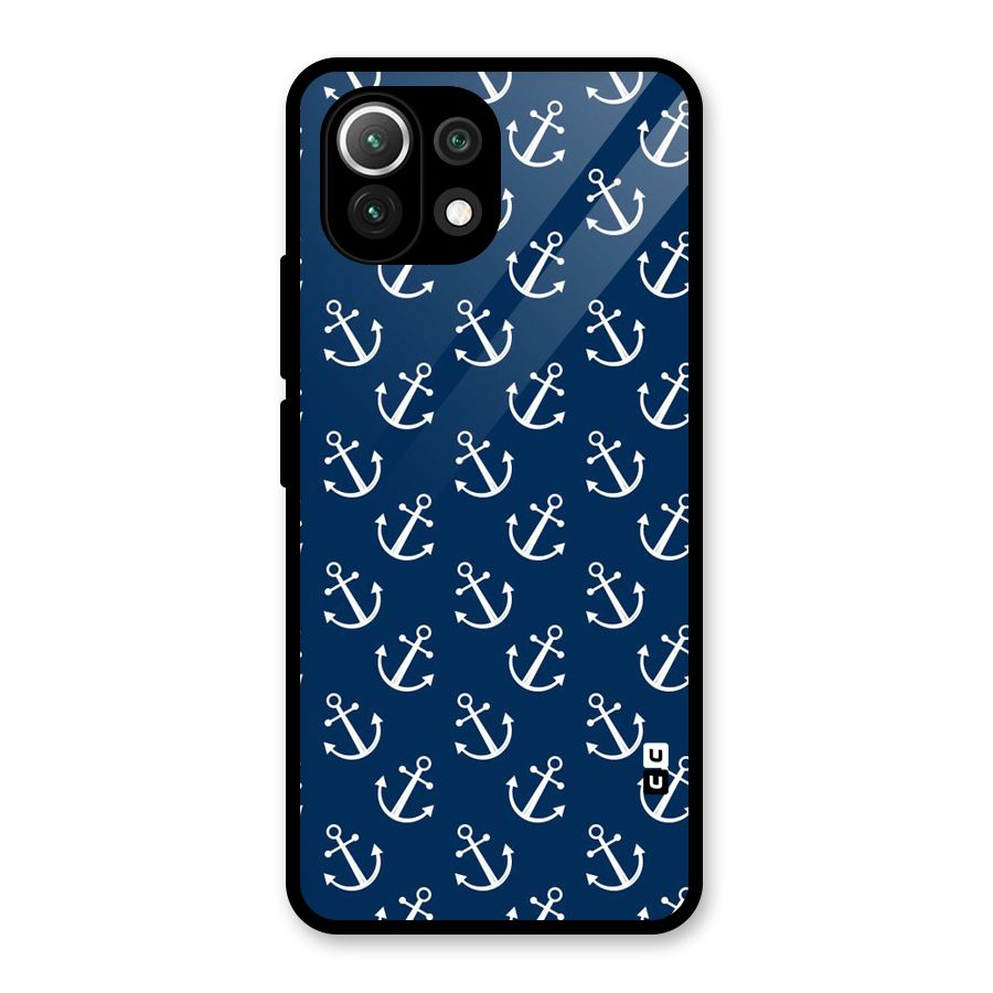 Anchor Zig Pattern Glass Back Case for Mi 11 Lite NE 5G