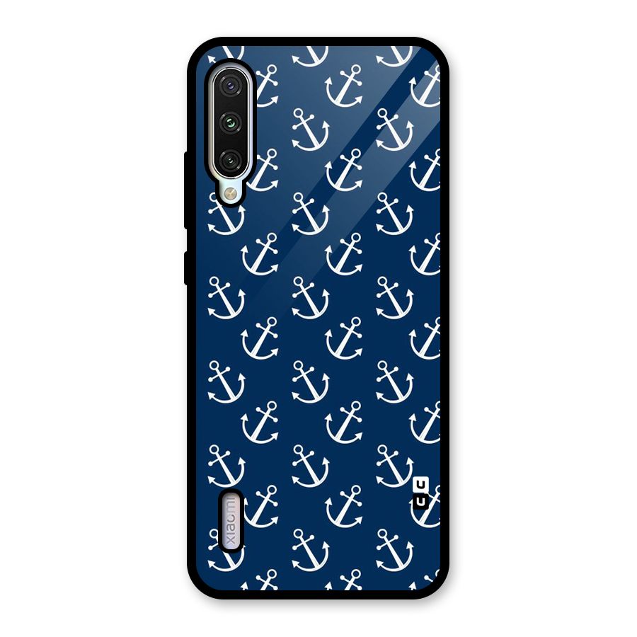 Anchor Zig Pattern Glass Back Case for Mi A3
