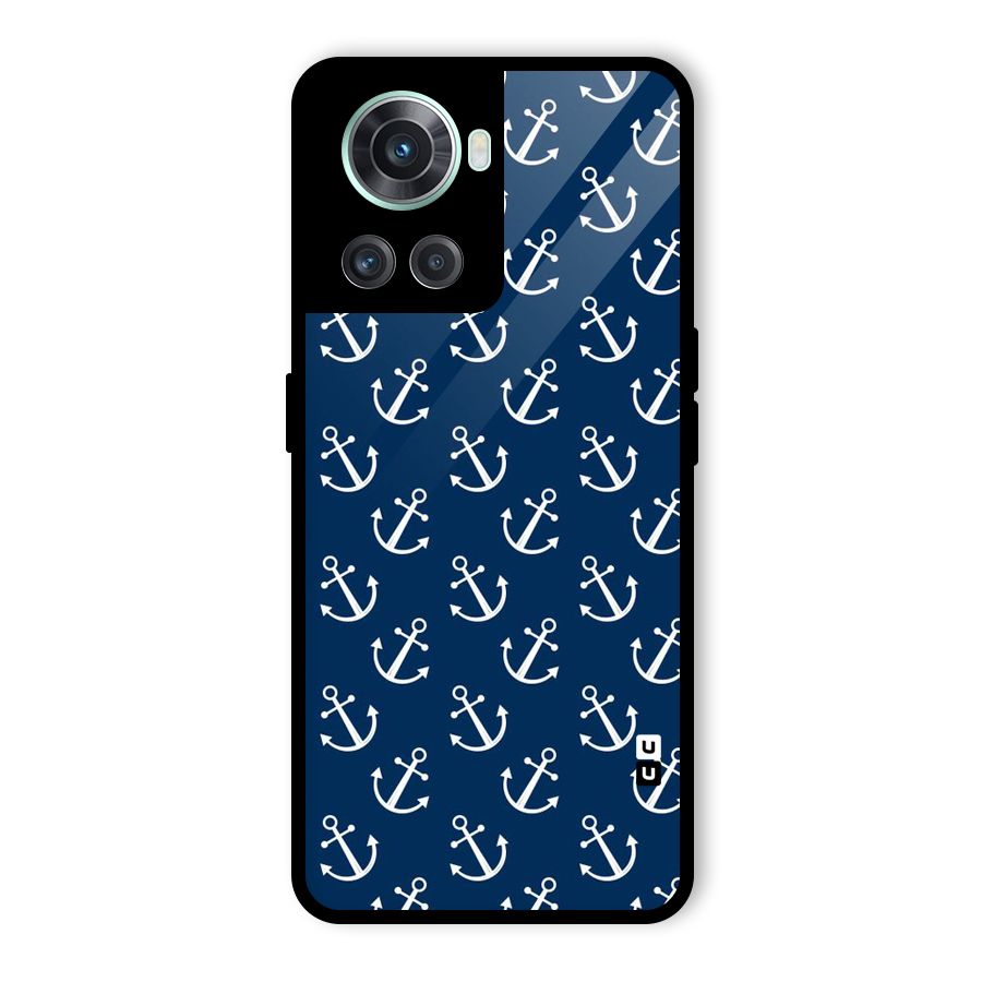 Anchor Zig Pattern Glass Back Case for OnePlus 10R