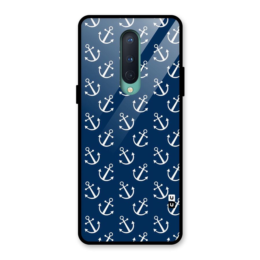 Anchor Zig Pattern Glass Back Case for OnePlus 8