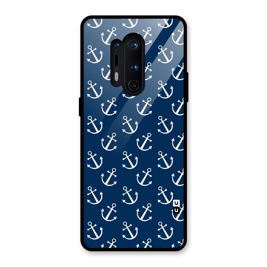 Anchor Zig Pattern Glass Back Case for OnePlus 8 Pro