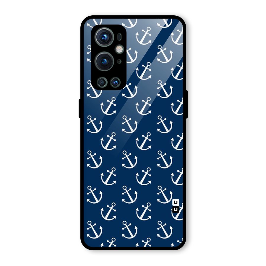 Anchor Zig Pattern Glass Back Case for OnePlus 9 Pro
