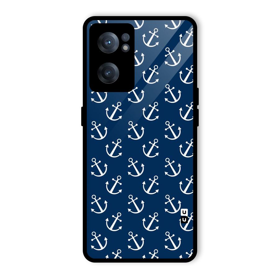 Anchor Zig Pattern Glass Back Case for OnePlus Nord CE 2 5G
