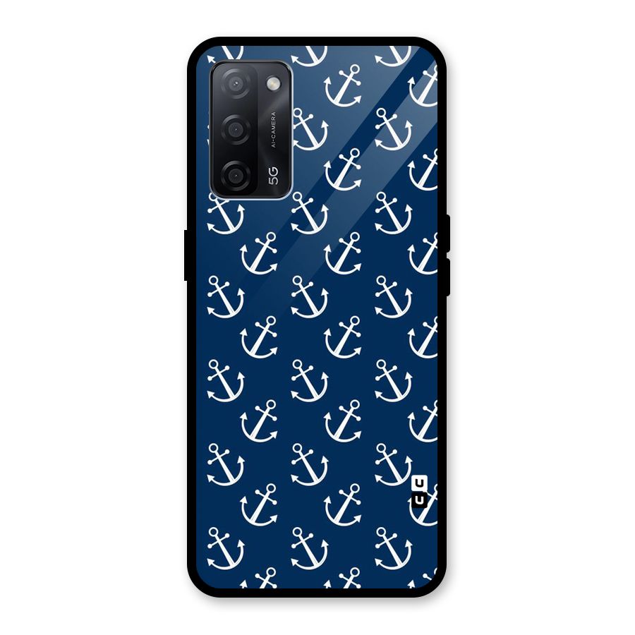 Anchor Zig Pattern Glass Back Case for Oppo A53s 5G