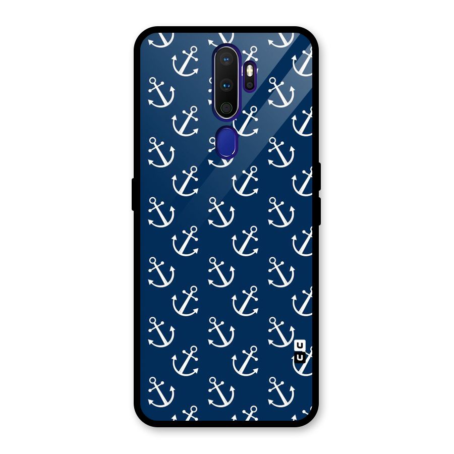 Anchor Zig Pattern Glass Back Case for Oppo A9 (2020)