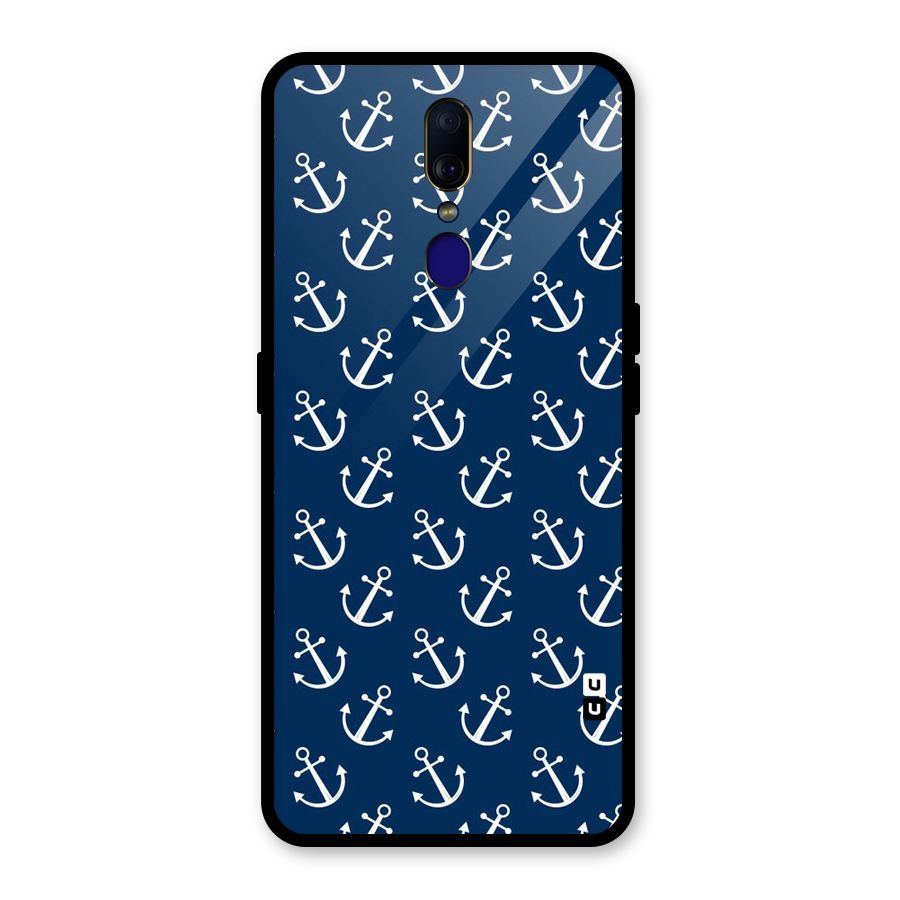 Anchor Zig Pattern Glass Back Case for Oppo F11