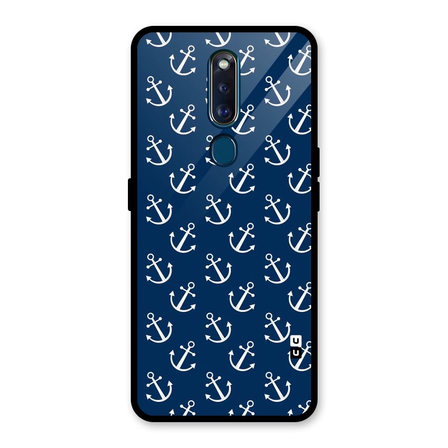 Anchor Zig Pattern Glass Back Case for Oppo F11 Pro