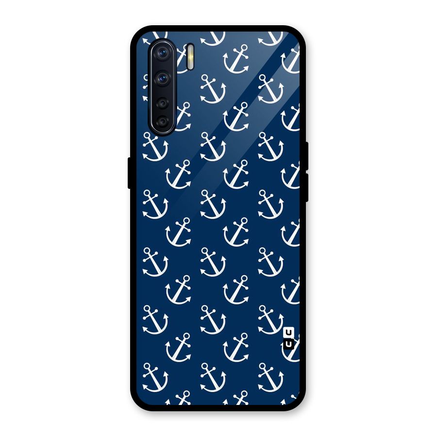 Anchor Zig Pattern Glass Back Case for Oppo F15