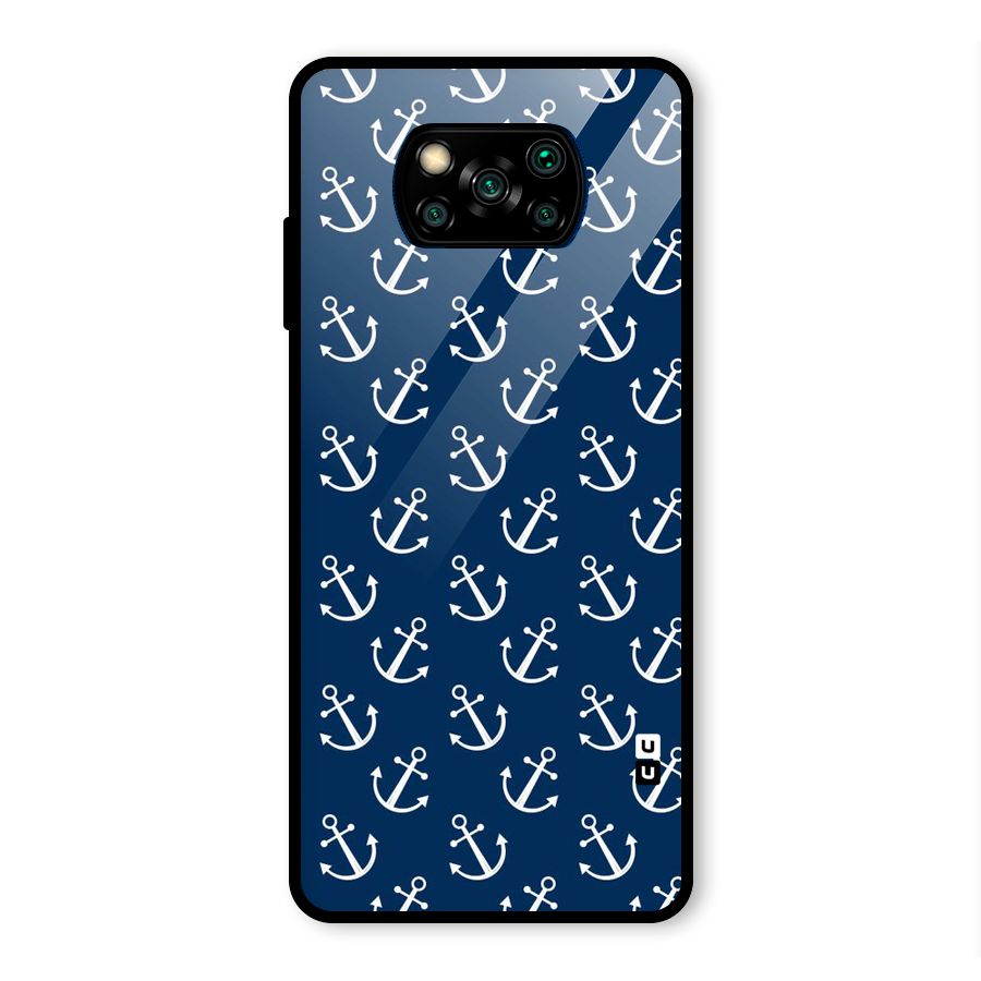 Anchor Zig Pattern Glass Back Case for Poco X3 Pro