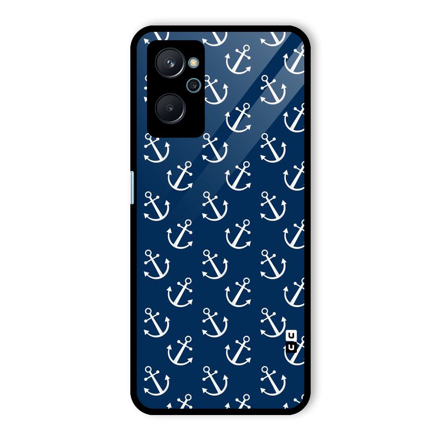 Anchor Zig Pattern Glass Back Case for Realme 9i