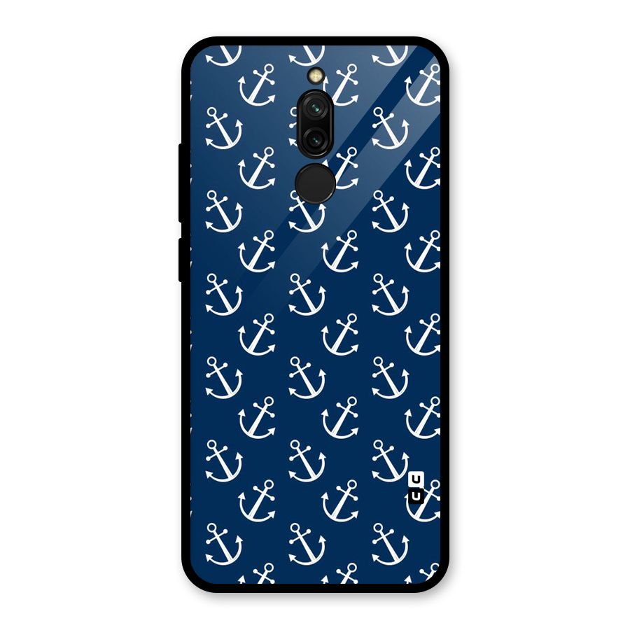 Anchor Zig Pattern Glass Back Case for Redmi 8