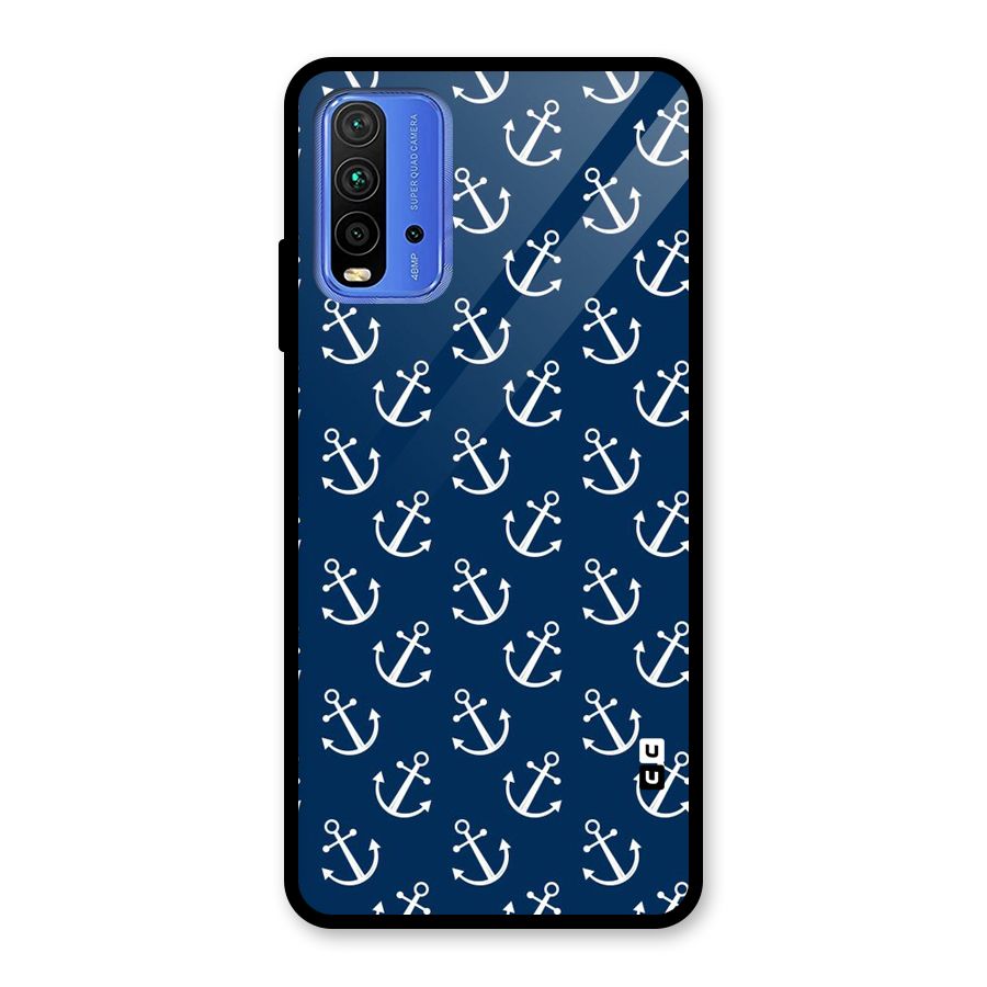 Anchor Zig Pattern Glass Back Case for Redmi 9 Power