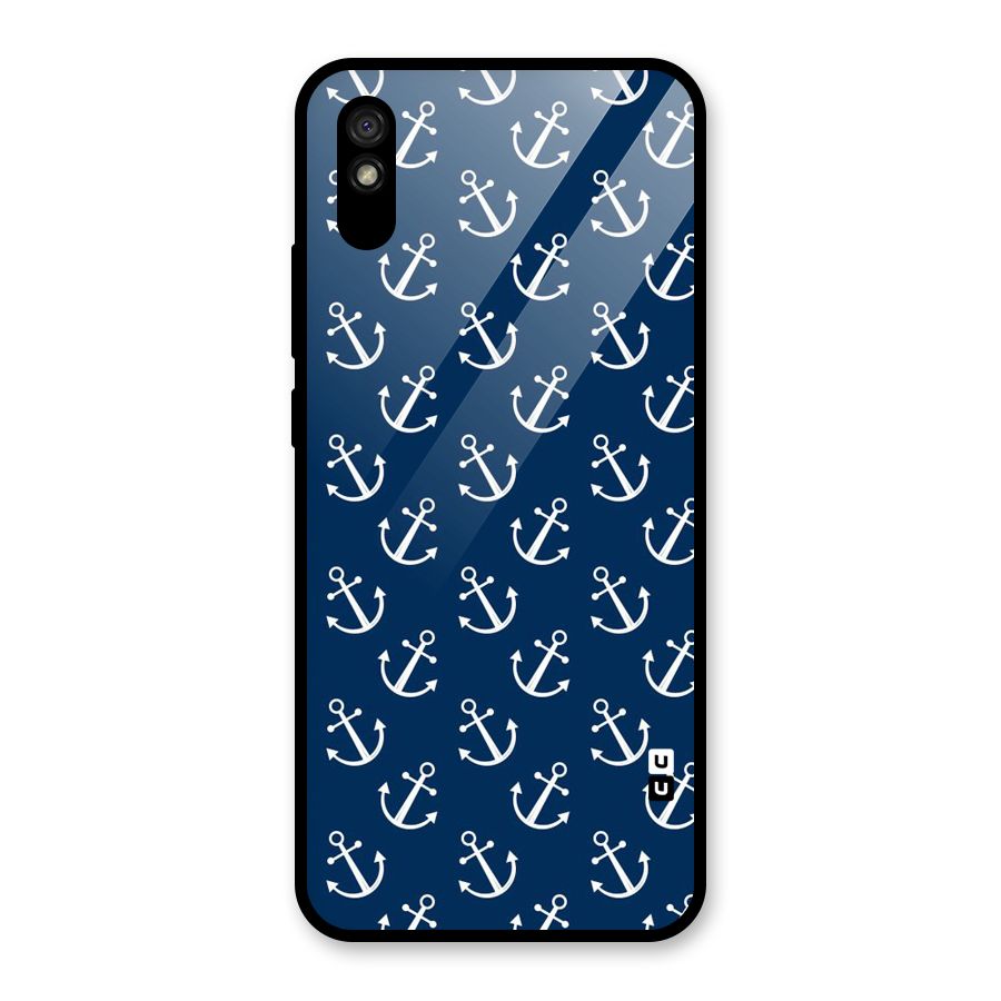 Anchor Zig Pattern Glass Back Case for Redmi 9i