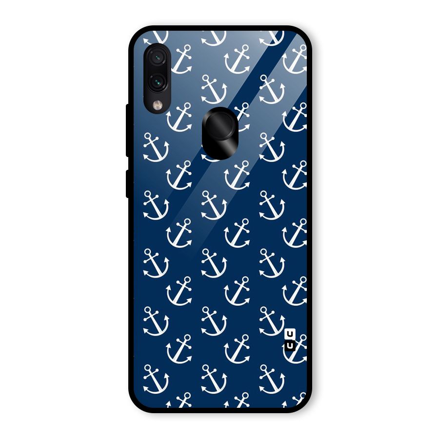Anchor Zig Pattern Glass Back Case for Redmi Note 7S