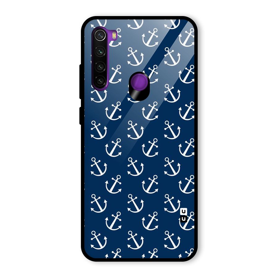 Anchor Zig Pattern Glass Back Case for Redmi Note 8