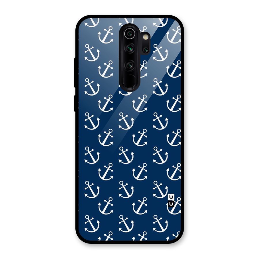 Anchor Zig Pattern Glass Back Case for Redmi Note 8 Pro